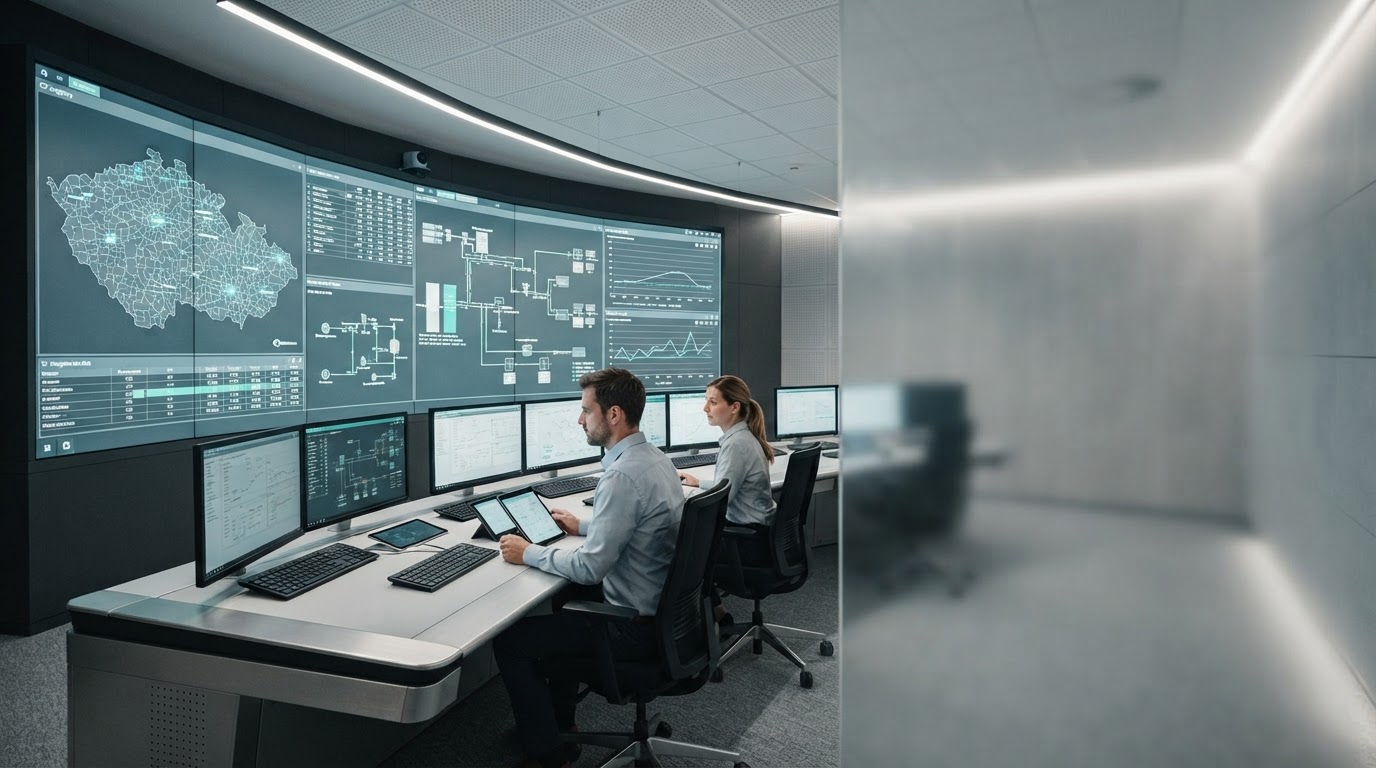 Česká Energie — technické rozhraní analytické platformy zobrazující zpracování dat